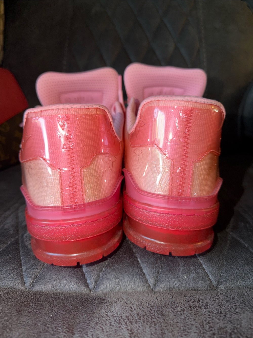 Louis Vuitton men’s Pink Transparent-Overlay Sneaker - Picture 4 of 6